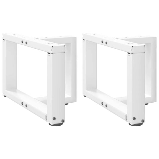 Gambe Tavolino da Caffè a T 2 pz Bianco 50x25x(30-31)cm Acciaio - homemem39