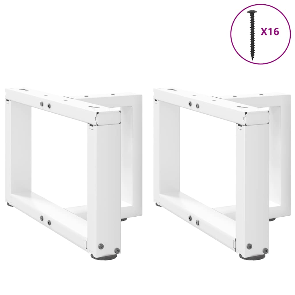 Gambe Tavolino da Caffè forma T 2 pz Bianche 50x25x(30-31) cm