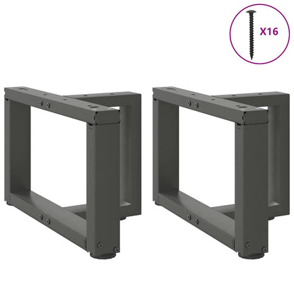 Gambe Tavolino Caffè a T 2 pz Antracite 50x25x(30-31)cm Acciaio