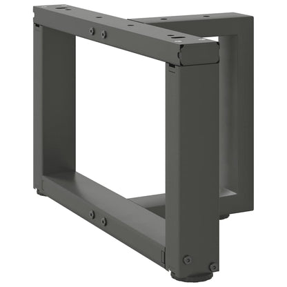 Gambe Tavolino Caffè a T 2 pz Antracite 50x25x(30-31)cm Acciaio