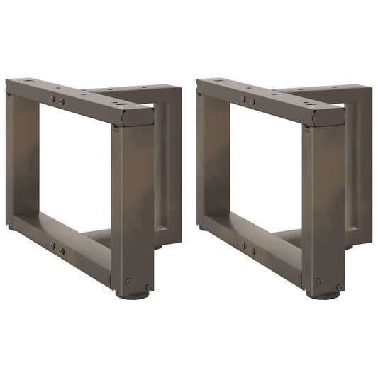 Gambe Tavolino Caffè a T 2 pz Naturale 50x25x(30-31) cm Acciaio