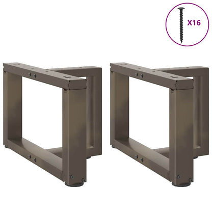 Gambe Tavolino Caffè a T 2 pz Naturale 50x25x(30-31) cm Acciaio
