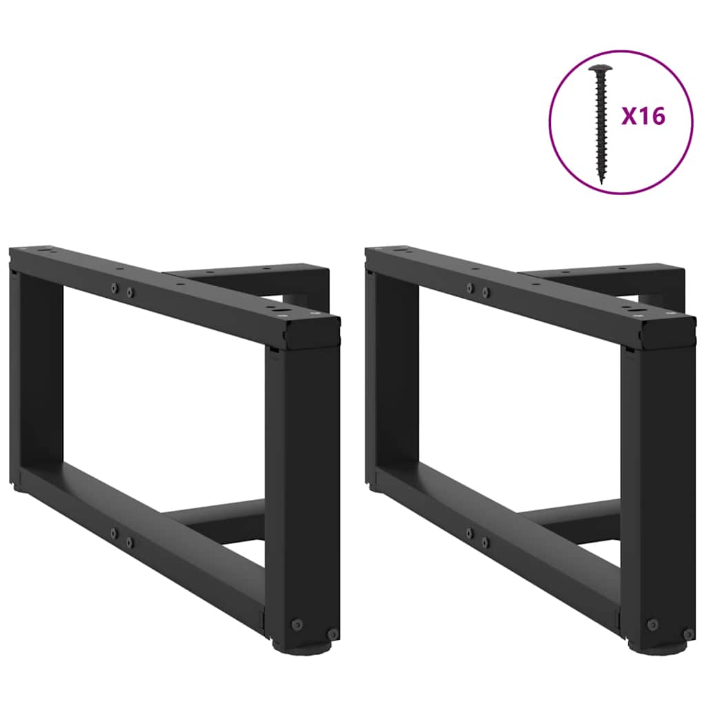 Gambe per Tavolino da Caffè forma T 2 pz Nere 60x25x(30-31) cm