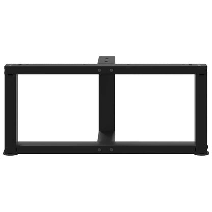 Gambe Tavolino da Caffè a T 2 pz Nero 60x25x(30-31) cm Acciaio