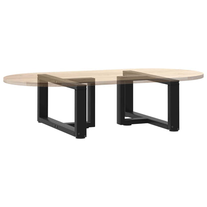 Gambe per Tavolino da Caffè forma T 2 pz Nere 60x25x(30-31) cm