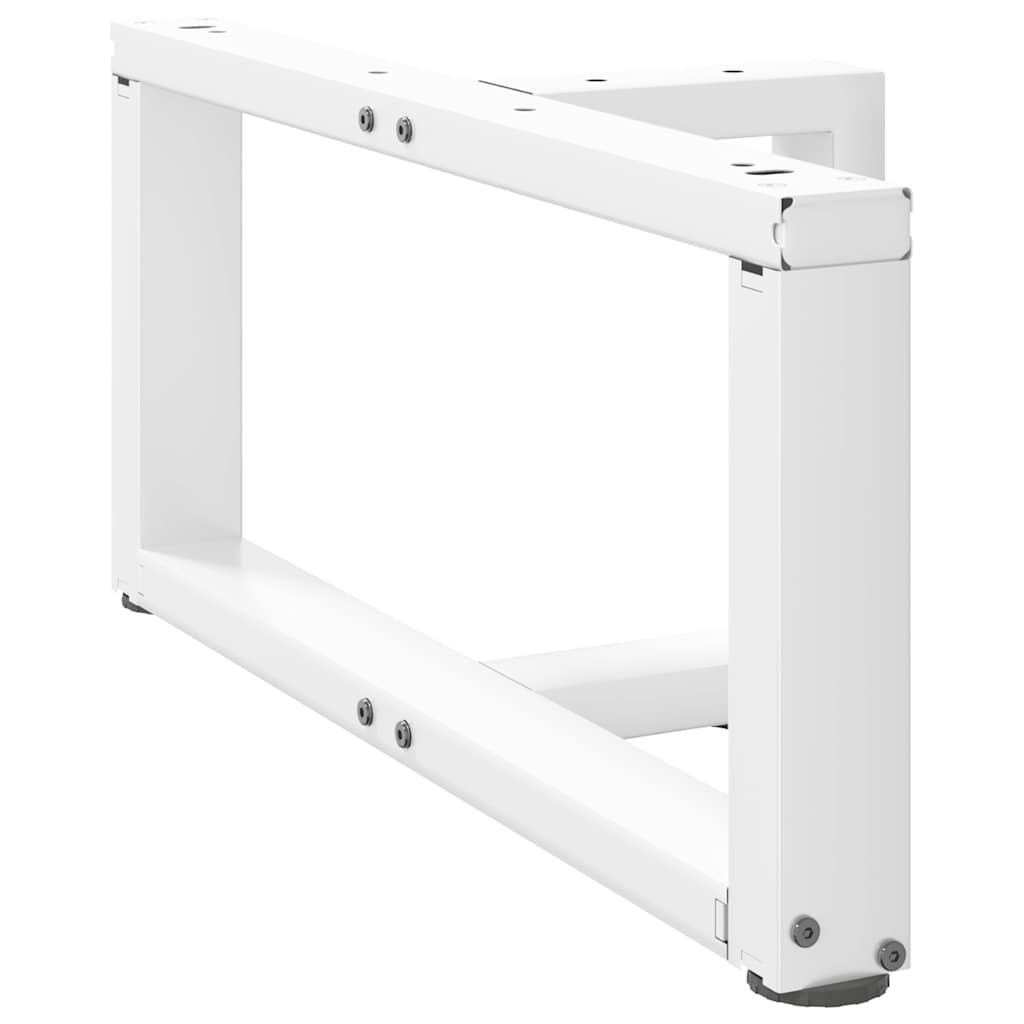 Gambe Tavolino da Caffè a T 2 pz Bianco 60x25x(30-31)cm Acciaio - homemem39