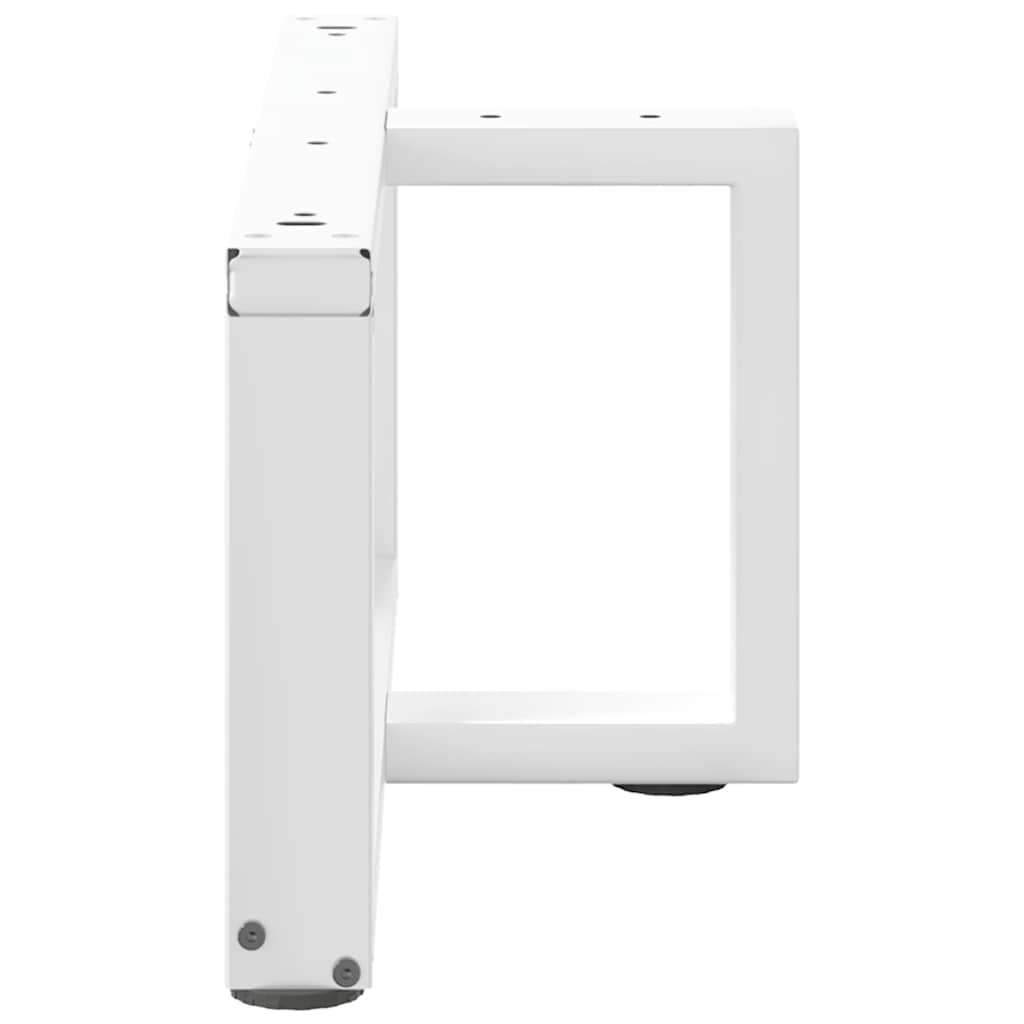 Gambe Tavolino da Caffè a T 2 pz Bianco 60x25x(30-31)cm Acciaio - homemem39