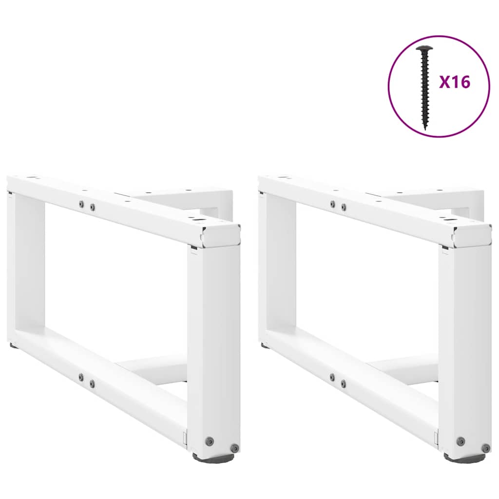 Gambe Tavolino da Caffè forma T 2 pz Bianche 60x25x(30-31) cm