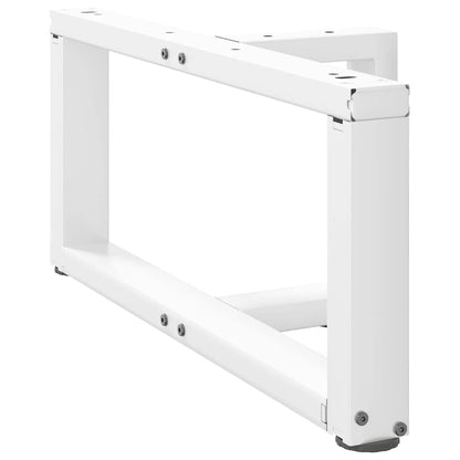 Gambe Tavolino da Caffè a T 2 pz Bianco 60x25x(30-31)cm Acciaio - homemem39