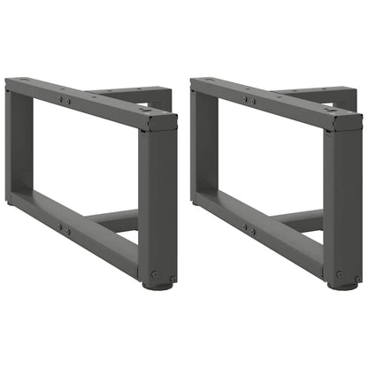 Gambe Tavolino Caffè a T 2 pz Antracite 60x25x(30-31)cm Acciaio