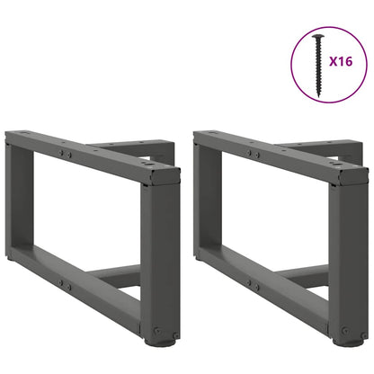 Gambe Tavolino da Caffè forma T 2 pz Antracite 60x25x(30-31) cm