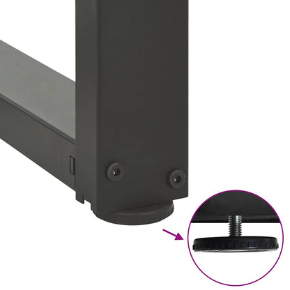 Gambe Tavolino da Caffè forma T 2 pz Antracite 60x25x(30-31) cm