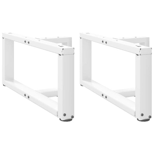 Gambe Tavolino da Caffè a T 2 pz Bianco 70x25x(30-31)cm Acciaio - homemem39