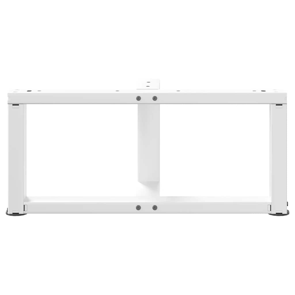 Gambe Tavolino da Caffè a T 2 pz Bianco 70x25x(30-31)cm Acciaio - homemem39