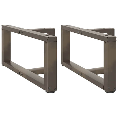 Gambe Tavolino Caffè a T 2 pz Naturale 70x25x(30-31) cm Acciaio