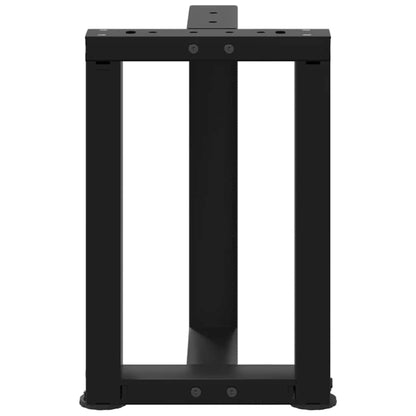 Gambe per Tavolino da Caffè forma T 2 pz Nere 28x25x(42-43) cm