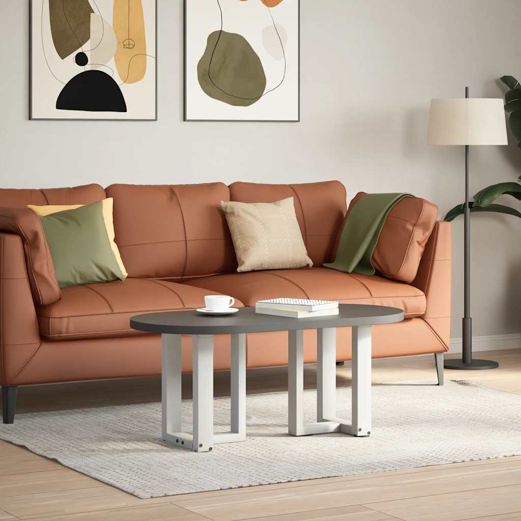 Gambe Tavolino da Caffè a T 2 pz Bianco 28x25x(42-43)cm Acciaio - homemem39
