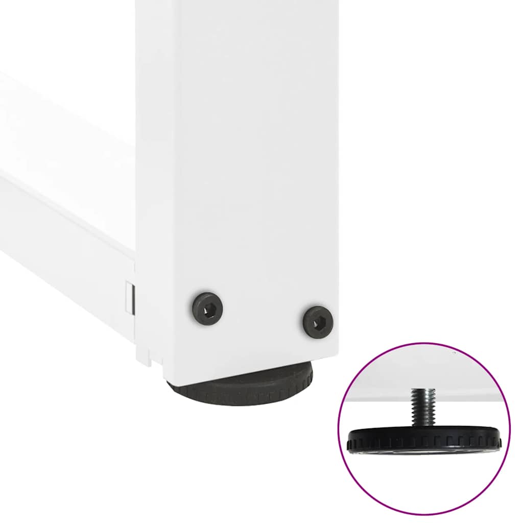 Gambe Tavolino da Caffè a T 2 pz Bianco 28x25x(42-43)cm Acciaio - homemem39
