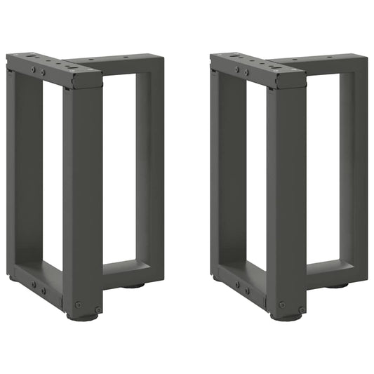 Gambe Tavolino Caffè a T 2 pz Antracite 28x25x(42-43)cm Acciaio - homemem39