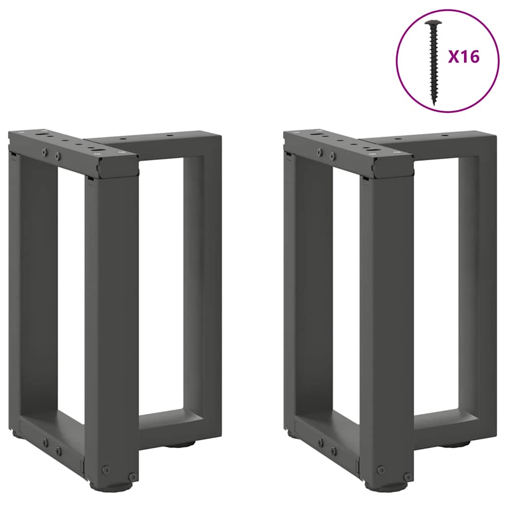 Gambe Tavolino Caffè a T 2 pz Antracite 28x25x(42-43)cm Acciaio - homemem39