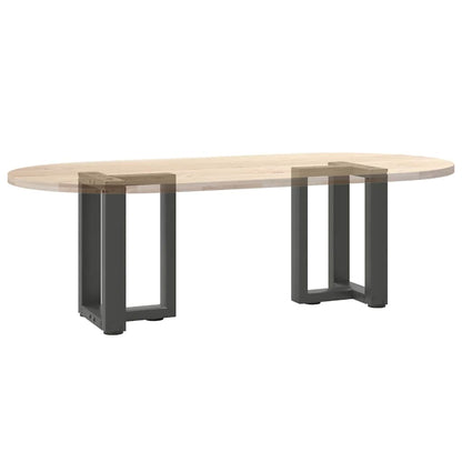 Gambe Tavolino da Caffè forma T 2 pz Antracite 28x25x(42-43) cm