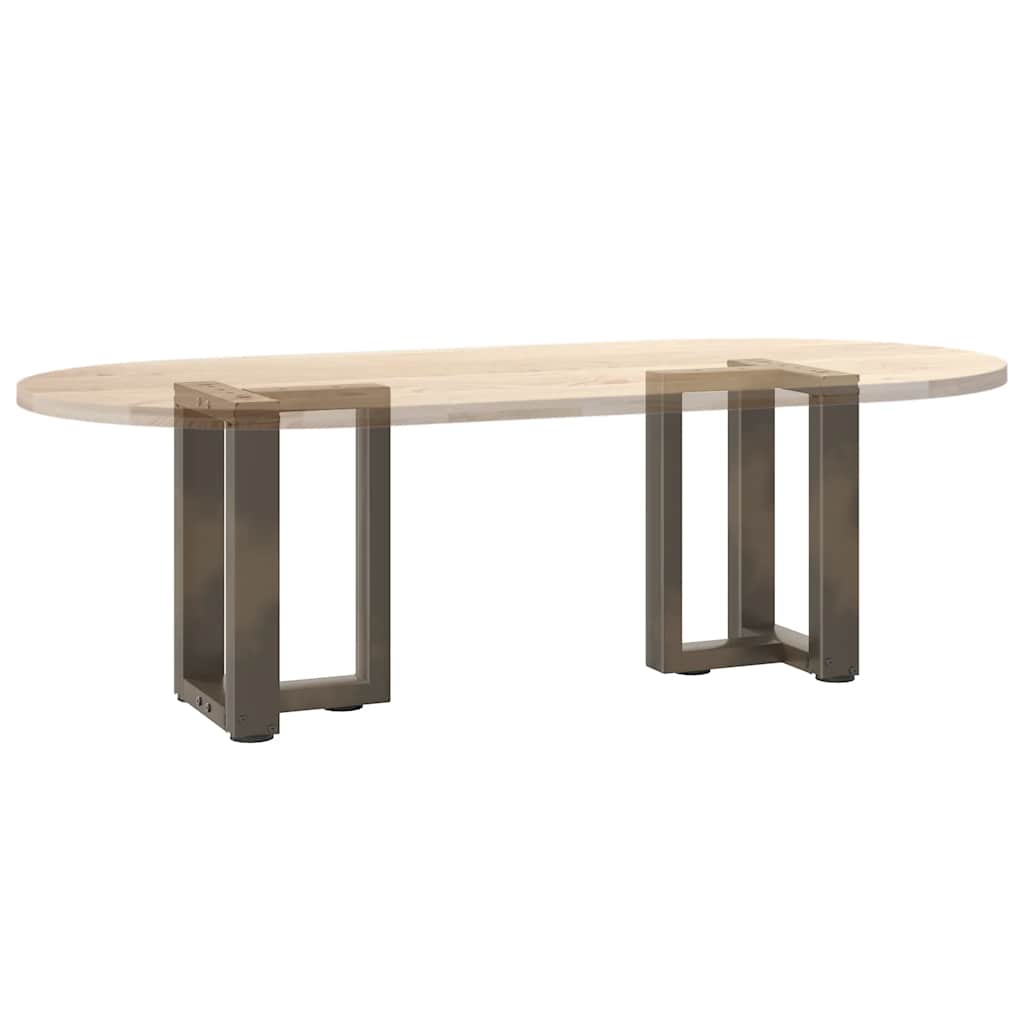 Gambe Tavolino Caffè a T 2 pz Naturale 28x25x(42-43) cm Acciaio - homemem39