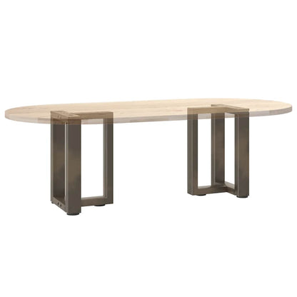 Gambe Tavolino Caffè a T 2 pz Naturale 28x25x(42-43) cm Acciaio - homemem39
