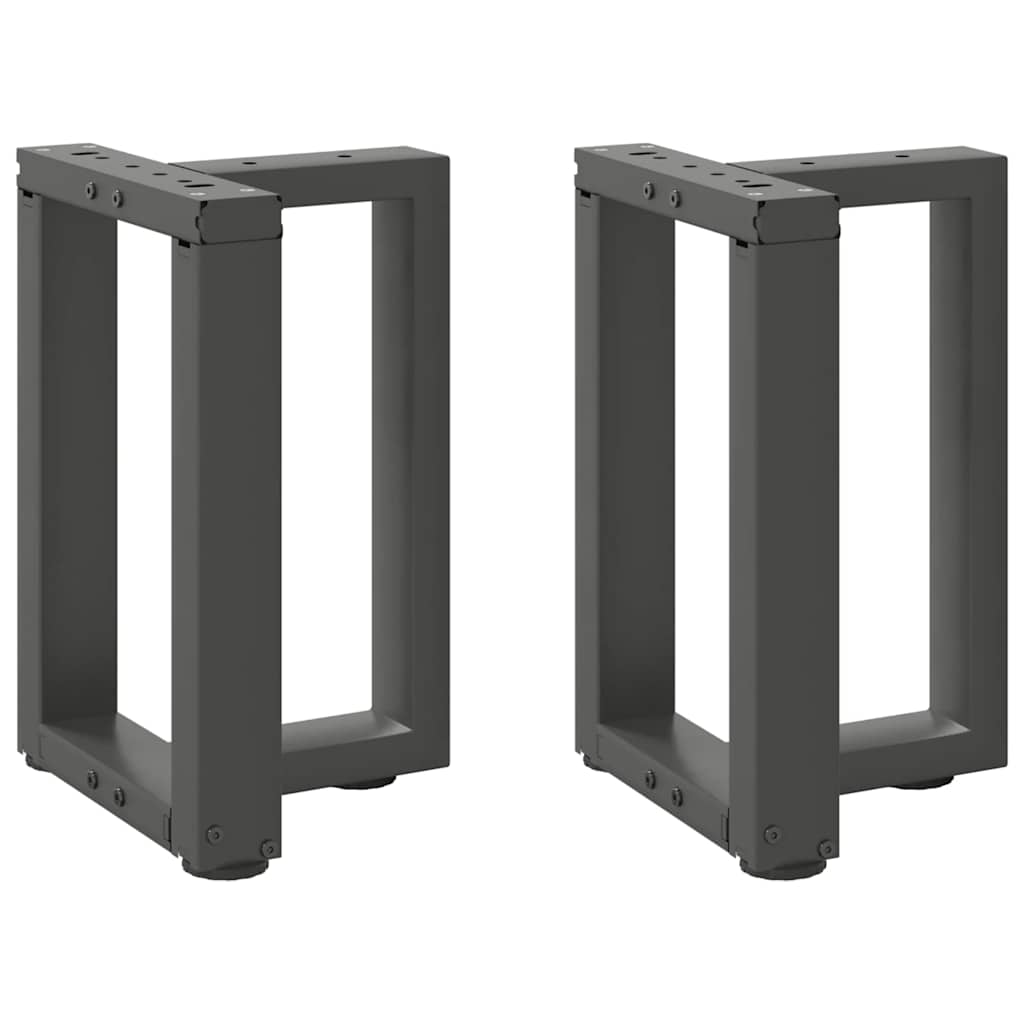 Gambe Tavolino Caffè a T 2 pz Antracite 38x25x(42-43)cm Acciaio - homemem39