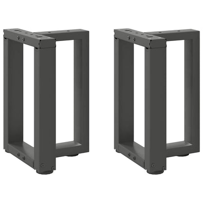 Gambe Tavolino Caffè a T 2 pz Antracite 38x25x(42-43)cm Acciaio - homemem39