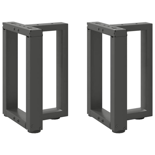 Gambe Tavolino Caffè a T 2 pz Antracite 38x25x(42-43)cm Acciaio - homemem39