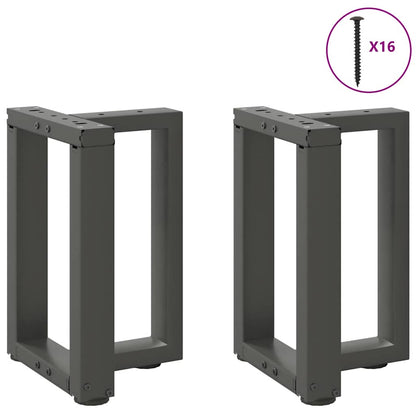 Gambe Tavolino da Caffè forma T 2 pz Antracite 38x25x(42-43) cm