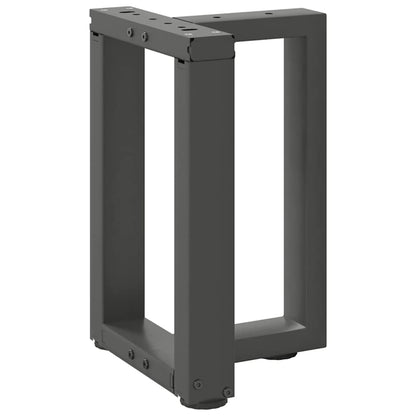 Gambe Tavolino Caffè a T 2 pz Antracite 38x25x(42-43)cm Acciaio - homemem39