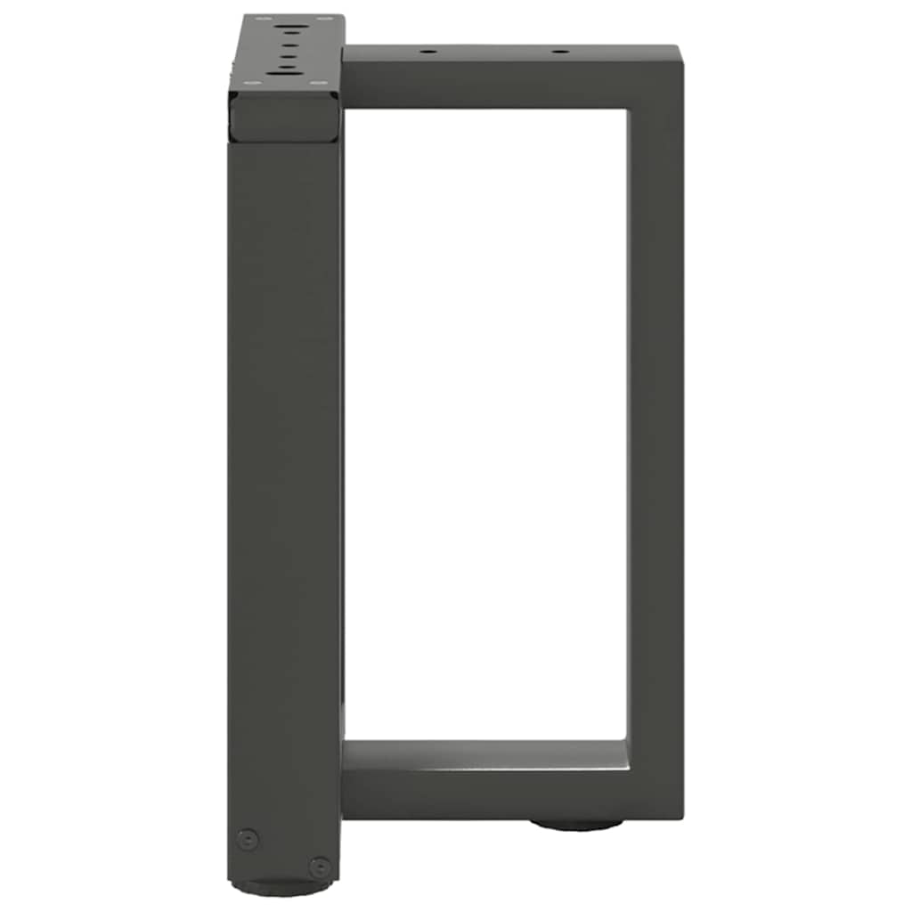 Gambe Tavolino Caffè a T 2 pz Antracite 38x25x(42-43)cm Acciaio - homemem39