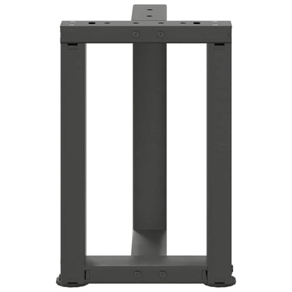 Gambe Tavolino da Caffè forma T 2 pz Antracite 38x25x(42-43) cm