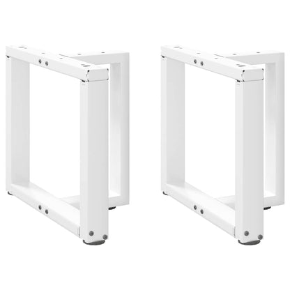 Gambe Tavolino da Caffè a T 2 pz Bianco 50x25x(42-43)cm Acciaio - homemem39