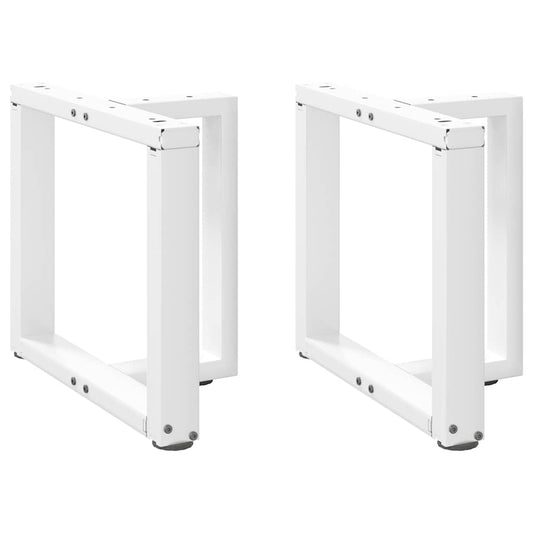 Gambe Tavolino da Caffè a T 2 pz Bianco 50x25x(42-43)cm Acciaio - homemem39