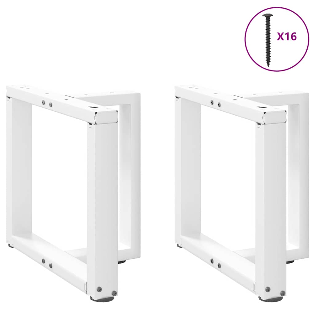 Gambe Tavolino da Caffè a T 2 pz Bianco 50x25x(42-43)cm Acciaio - homemem39