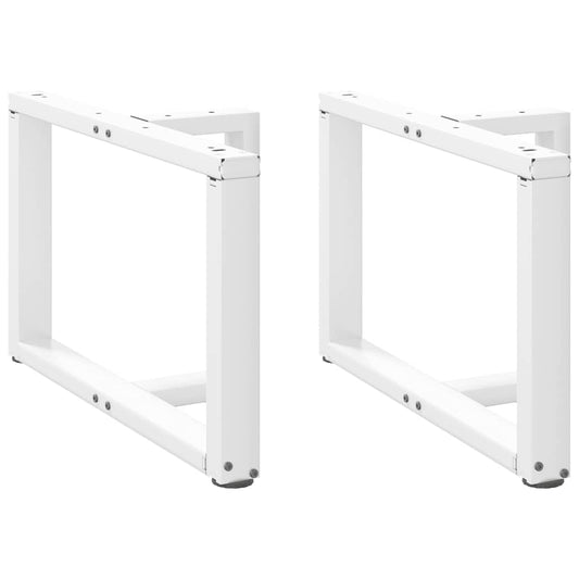 Gambe Tavolino da Caffè a T 2 pz Bianco 60x25x(42-43)cm Acciaio - homemem39