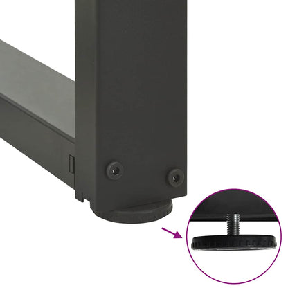 Gambe Tavolino da Caffè forma T 2 pz Antracite 60x25x(42-43) cm