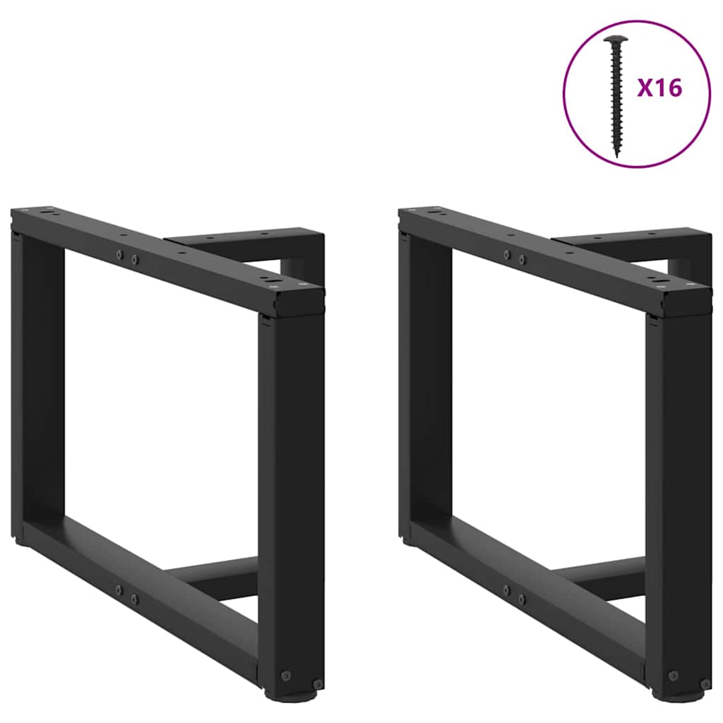 Gambe per Tavolino da Caffè forma T 2 pz Nere 70x25x(42-43) cm