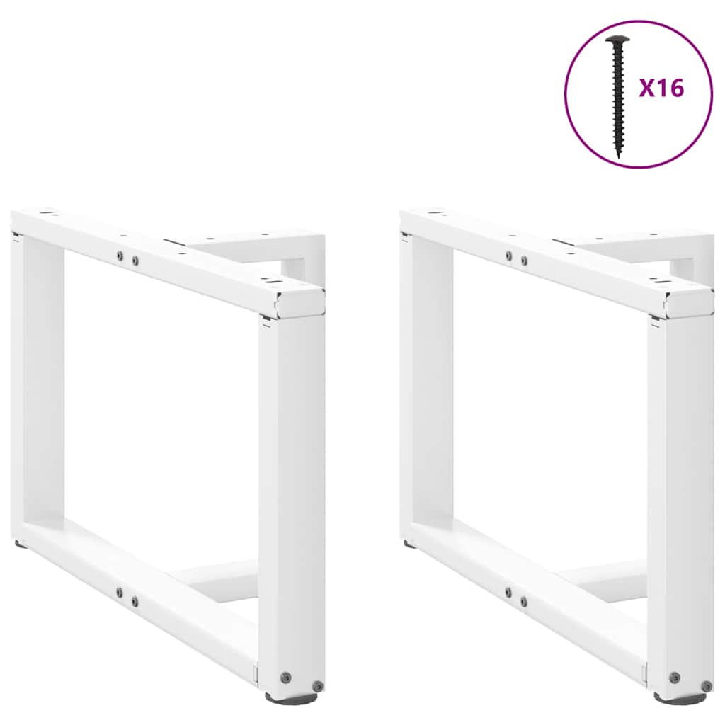 Gambe Tavolino da Caffè a T 2 pz Bianco 70x25x(42-43)cm Acciaio - homemem39