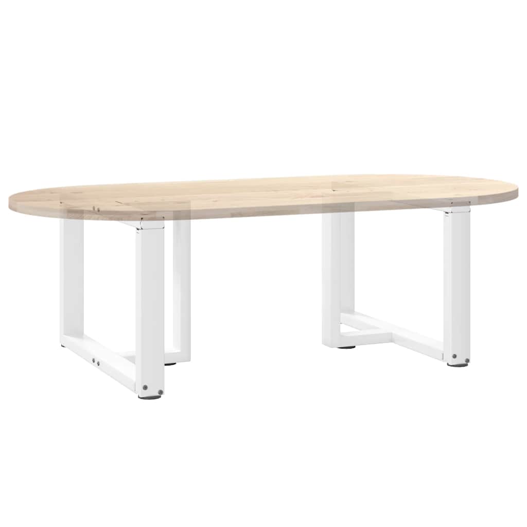 Gambe Tavolino da Caffè a T 2 pz Bianco 70x25x(42-43)cm Acciaio - homemem39