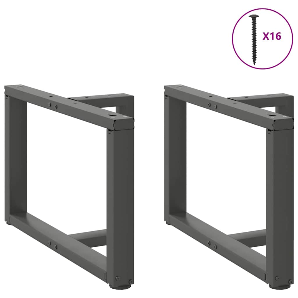 Gambe Tavolino da Caffè forma T 2 pz Antracite 70x25x(42-43) cm