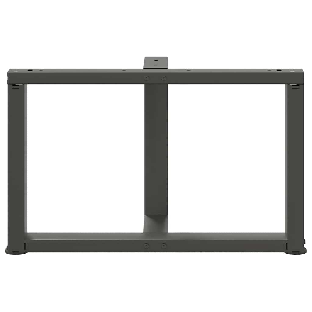Gambe Tavolino da Caffè forma T 2 pz Antracite 70x25x(42-43) cm