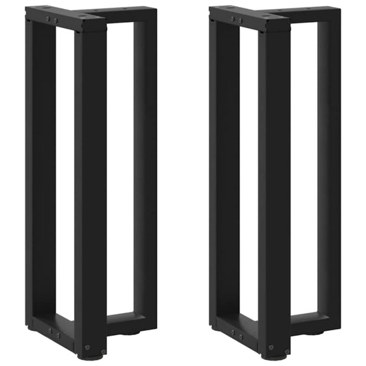 Gambe Tavolo Consolle a T 2 pz Nero 25x28x(72-73) cm Acciaio