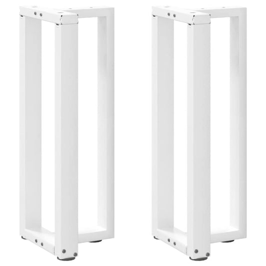 Gambe Tavolo Consolle a T 2 pz Bianco 25x28x(72-73) cm Acciaio - homemem39