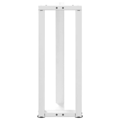 Gambe Tavolo Consolle a T 2 pz Bianco 25x28x(72-73) cm Acciaio - homemem39