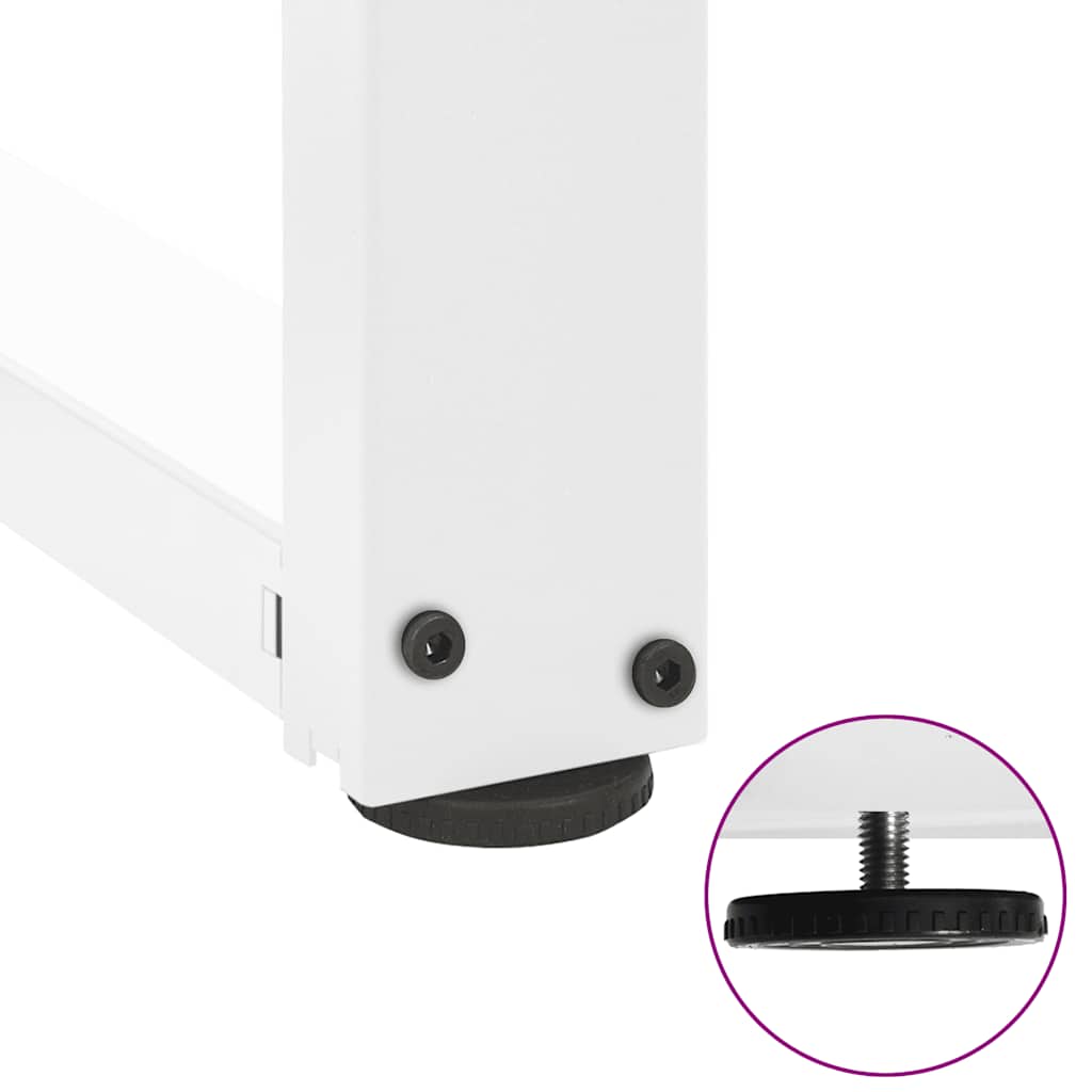 Gambe Tavolo Consolle a T 2 pz Bianco 25x28x(72-73) cm Acciaio - homemem39