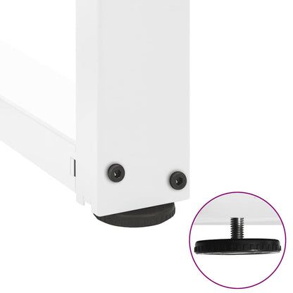 Gambe Tavolo Consolle a T 2 pz Bianco 25x28x(72-73) cm Acciaio - homemem39