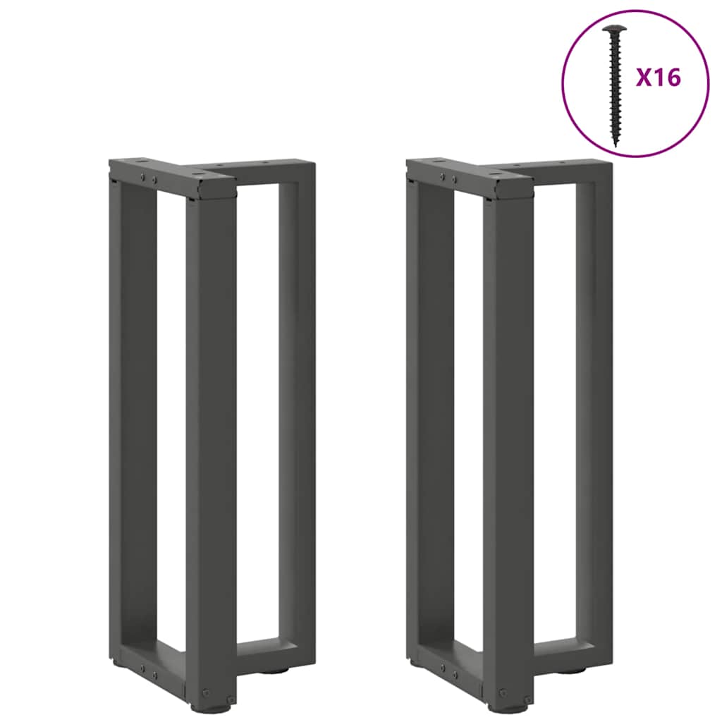 Gambe per tavolo consolle a T 2 pz Antracite 25x28x(72-73) cm